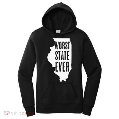 Illinois Worst State Ever IL Sucks Funny Graphic Women's Hoodie