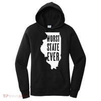 Illinois Worst State Ever IL Sucks Funny Graphic Women's Hoodie thumb 0