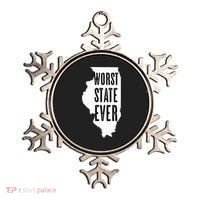 Illinois Worst State Ever IL Sucks Funny Graphic Ornament thumb 0