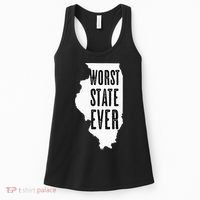 Illinois Worst State Ever IL Sucks Funny Graphic Women's Tank Top thumb 0