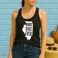 Illinois Worst State Ever IL Sucks Funny Graphic Women's Tank Top thumb 2