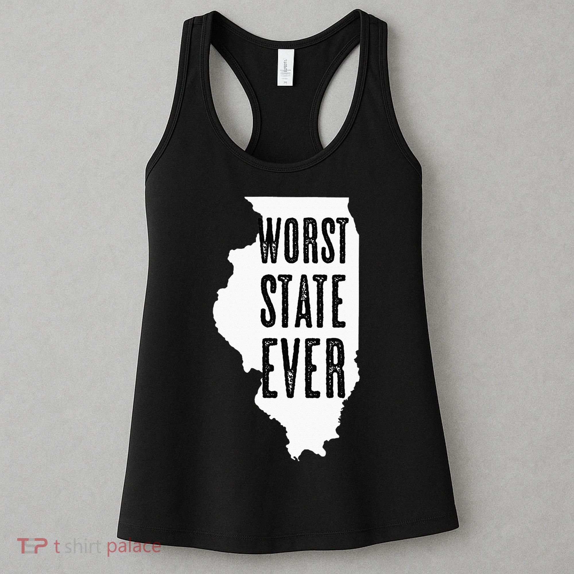 Illinois Worst State Ever IL Sucks Funny Graphic Women's Tank Top