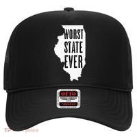 Illinois Worst State Ever IL Sucks Funny Graphic Hat thumb 0