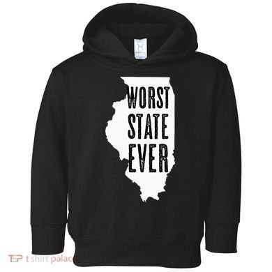 Illinois Worst State Ever IL Sucks Funny Graphic Toddler Hoodie