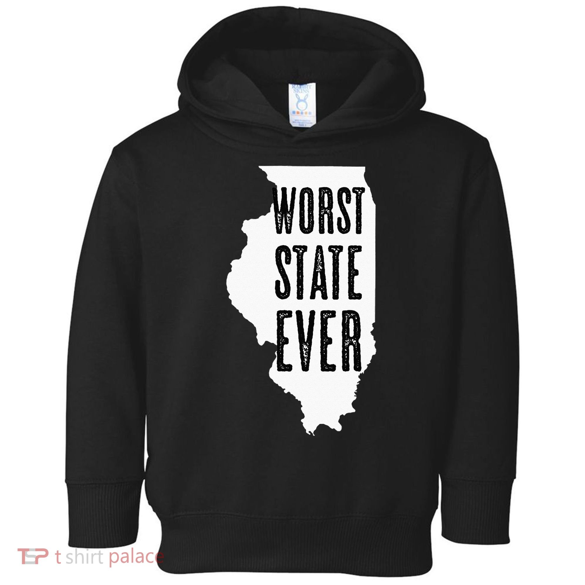 Illinois Worst State Ever IL Sucks Funny Graphic Toddler Hoodie