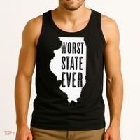 Illinois Worst State Ever IL Sucks Funny Graphic Tank Top thumb 3