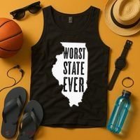 Illinois Worst State Ever IL Sucks Funny Graphic Tank Top thumb 4
