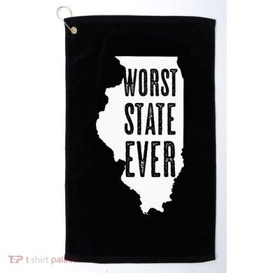 Illinois Worst State Ever IL Sucks Funny Graphic Golf Towel