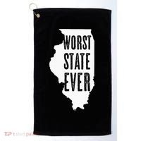 Illinois Worst State Ever IL Sucks Funny Graphic Golf Towel thumb 0