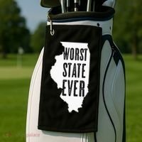 Illinois Worst State Ever IL Sucks Funny Graphic Golf Towel thumb 2