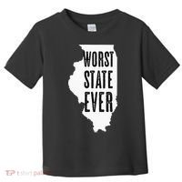 Illinois Worst State Ever IL Sucks Funny Graphic Toddler T-Shirt thumb 0