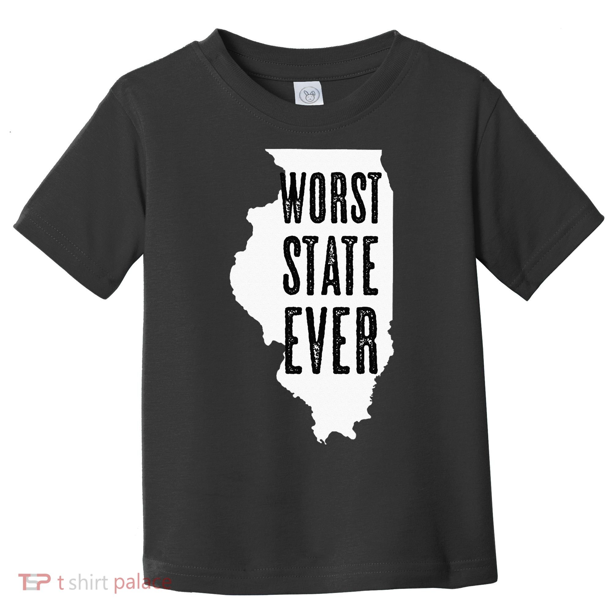 Illinois Worst State Ever IL Sucks Funny Graphic Toddler T-Shirt