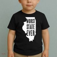 Illinois Worst State Ever IL Sucks Funny Graphic Toddler T-Shirt thumb 2