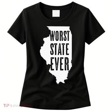Illinois Worst State Ever IL Sucks Funny Graphic Women's T-Shirt