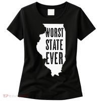 Illinois Worst State Ever IL Sucks Funny Graphic Women's T-Shirt thumb 0