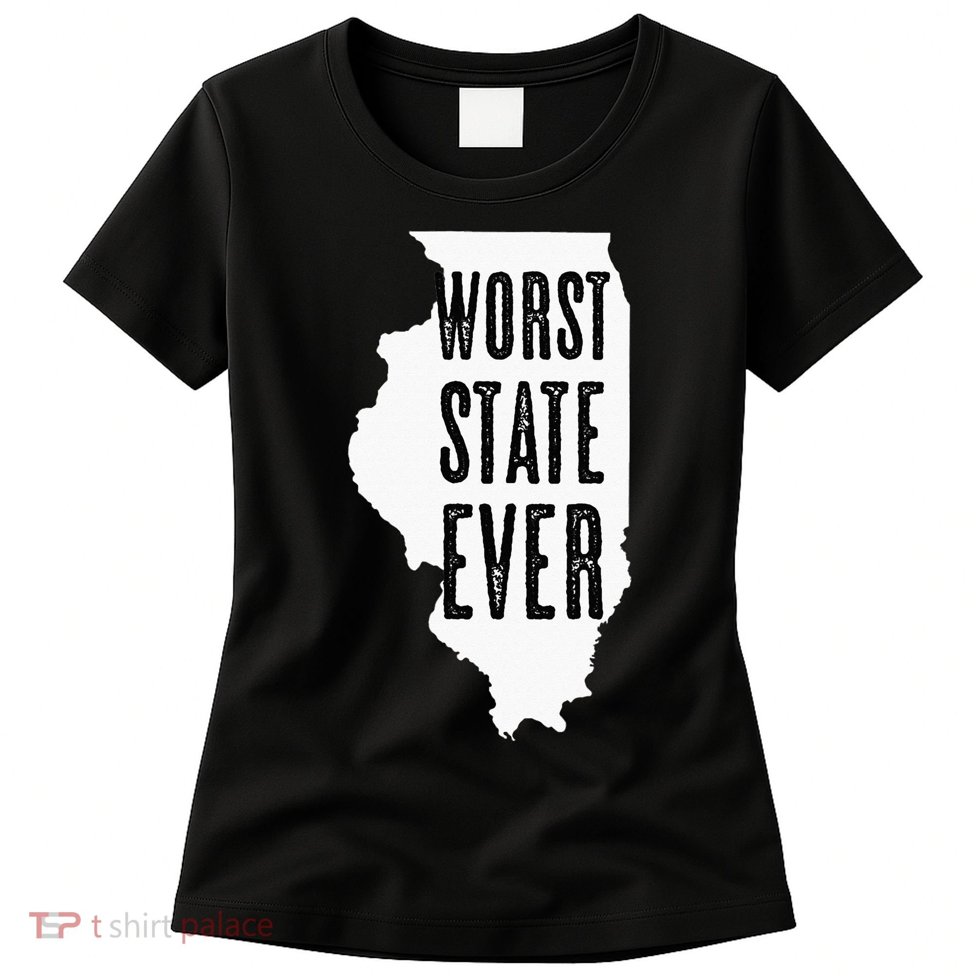Illinois Worst State Ever IL Sucks Funny Graphic Women's T-Shirt