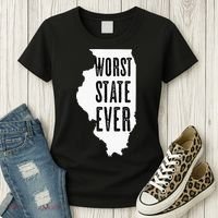 Illinois Worst State Ever IL Sucks Funny Graphic Women's T-Shirt thumb 3