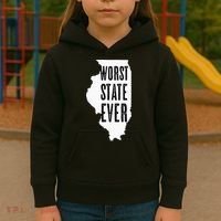 Illinois Worst State Ever IL Sucks Funny Graphic Kids Hoodie thumb 3