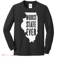 Illinois Worst State Ever IL Sucks Funny Graphic Kids Long Sleeve Shirt thumb 0