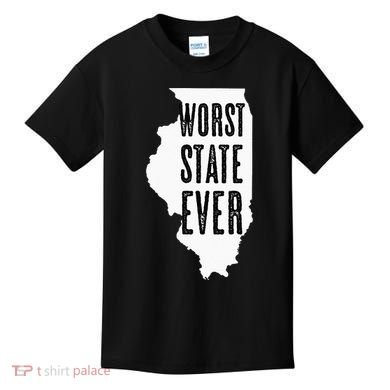 Illinois Worst State Ever IL Sucks Funny Graphic Kids T-Shirt
