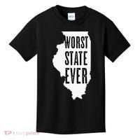 Illinois Worst State Ever IL Sucks Funny Graphic Kids T-Shirt thumb 0