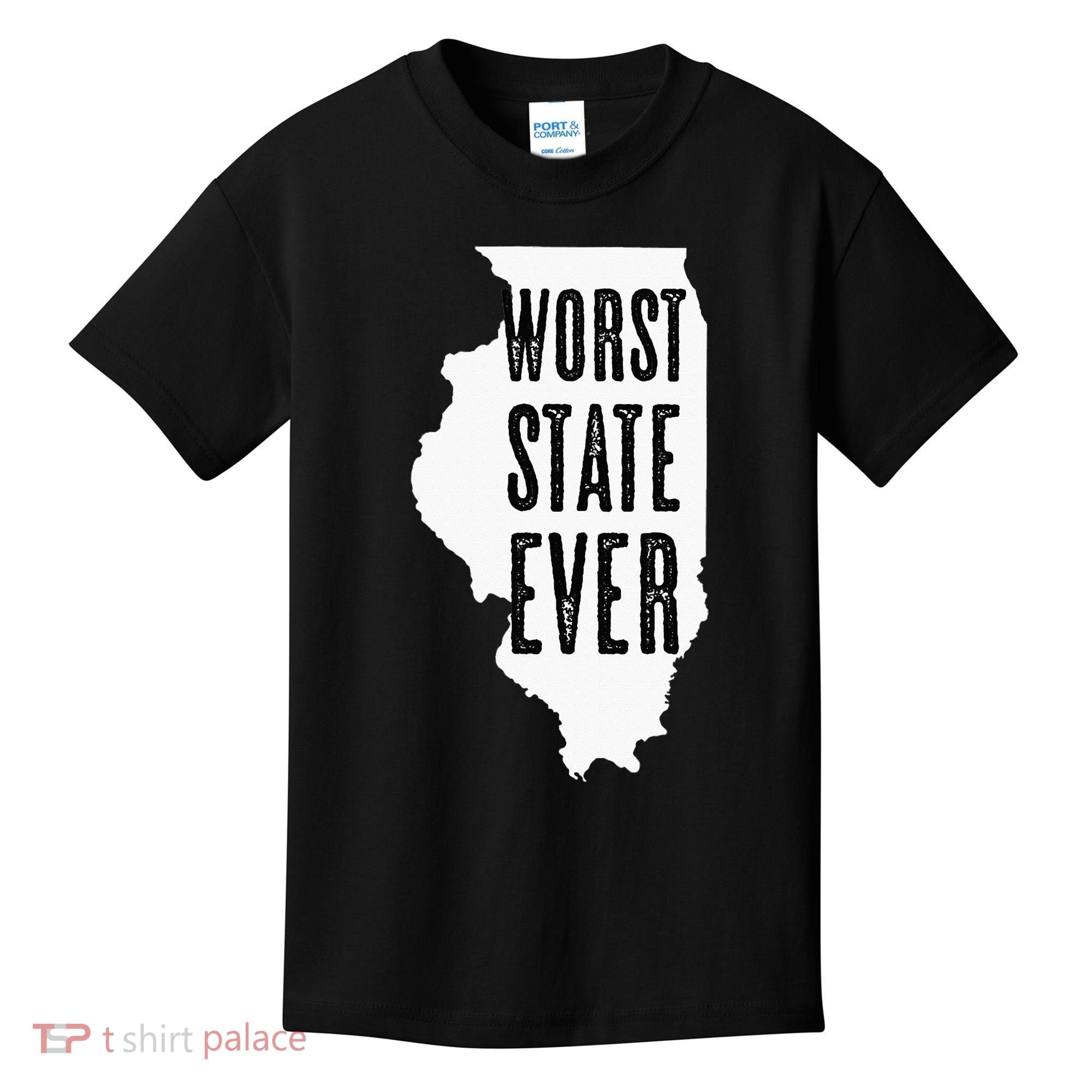 Illinois Worst State Ever IL Sucks Funny Graphic Kids T-Shirt