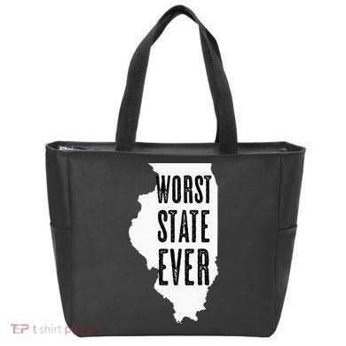 Illinois Worst State Ever IL Sucks Funny Graphic Tote Bag