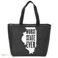 Illinois Worst State Ever IL Sucks Funny Graphic Tote Bag thumb 0