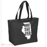 Illinois Worst State Ever IL Sucks Funny Graphic Tote Bag thumb 2