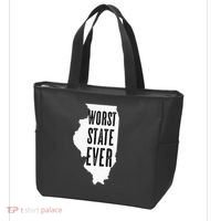 Illinois Worst State Ever IL Sucks Funny Graphic Tote Bag thumb 3