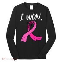 I Won Survivor Breast Cancer Awareness Support Mom Wife Long Sleeve Shirt thumb 0
