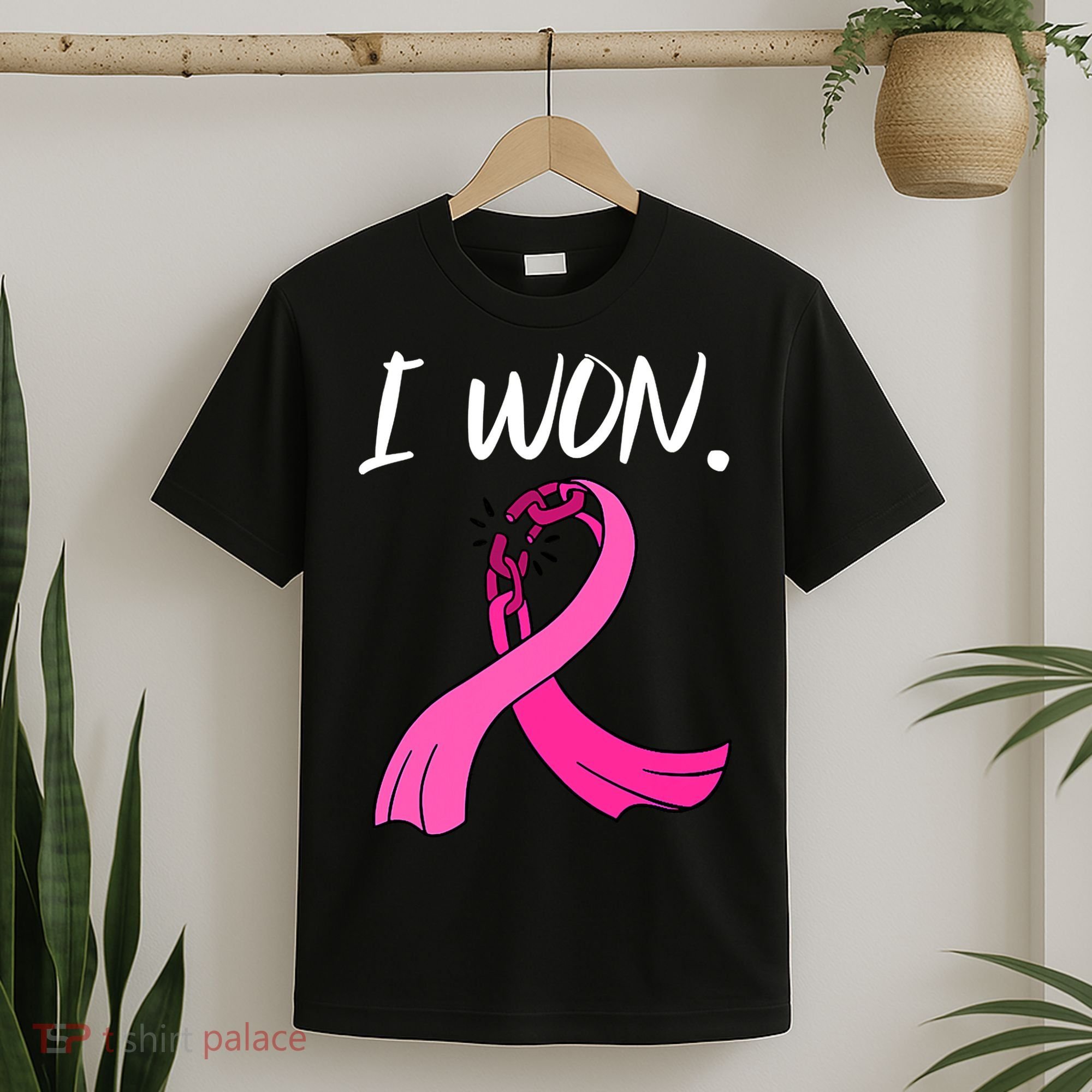 I Won Survivor Breast Cancer Awareness Support Mom Wife T-Shirt