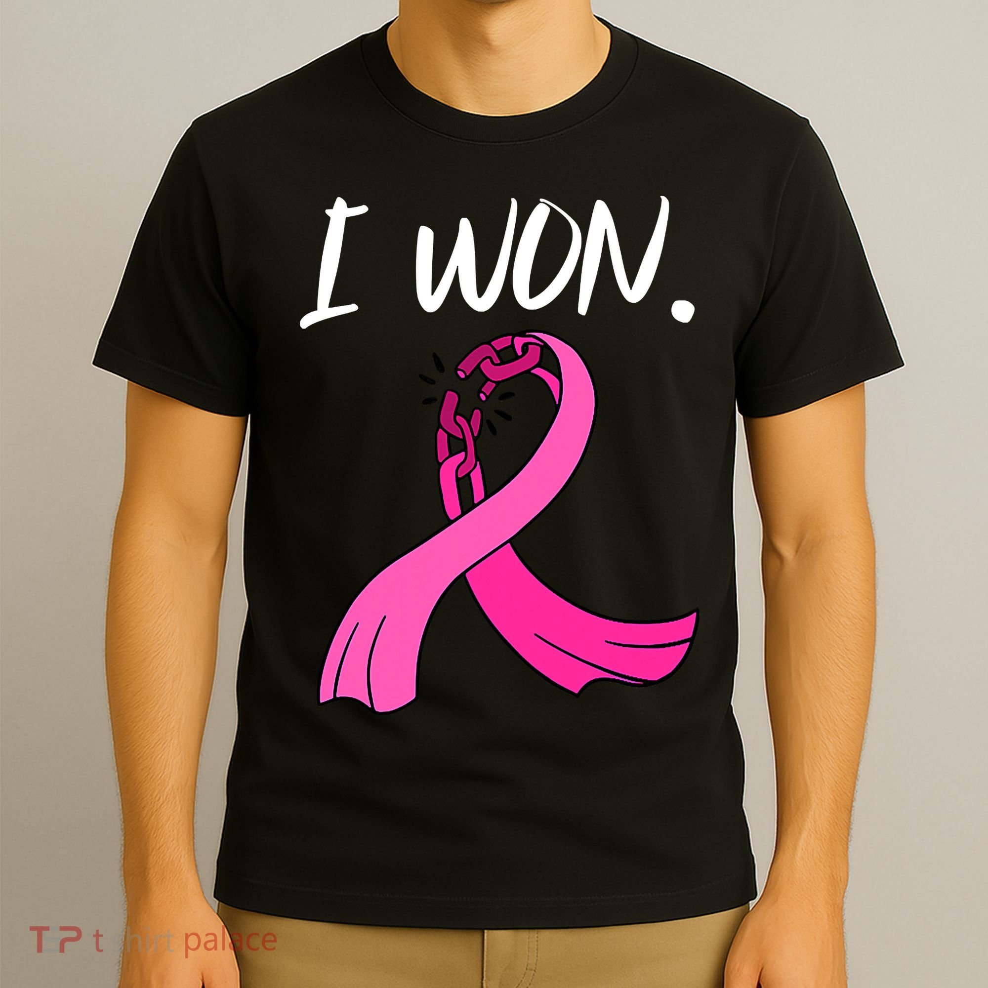 I Won Survivor Breast Cancer Awareness Support Mom Wife T-Shirt