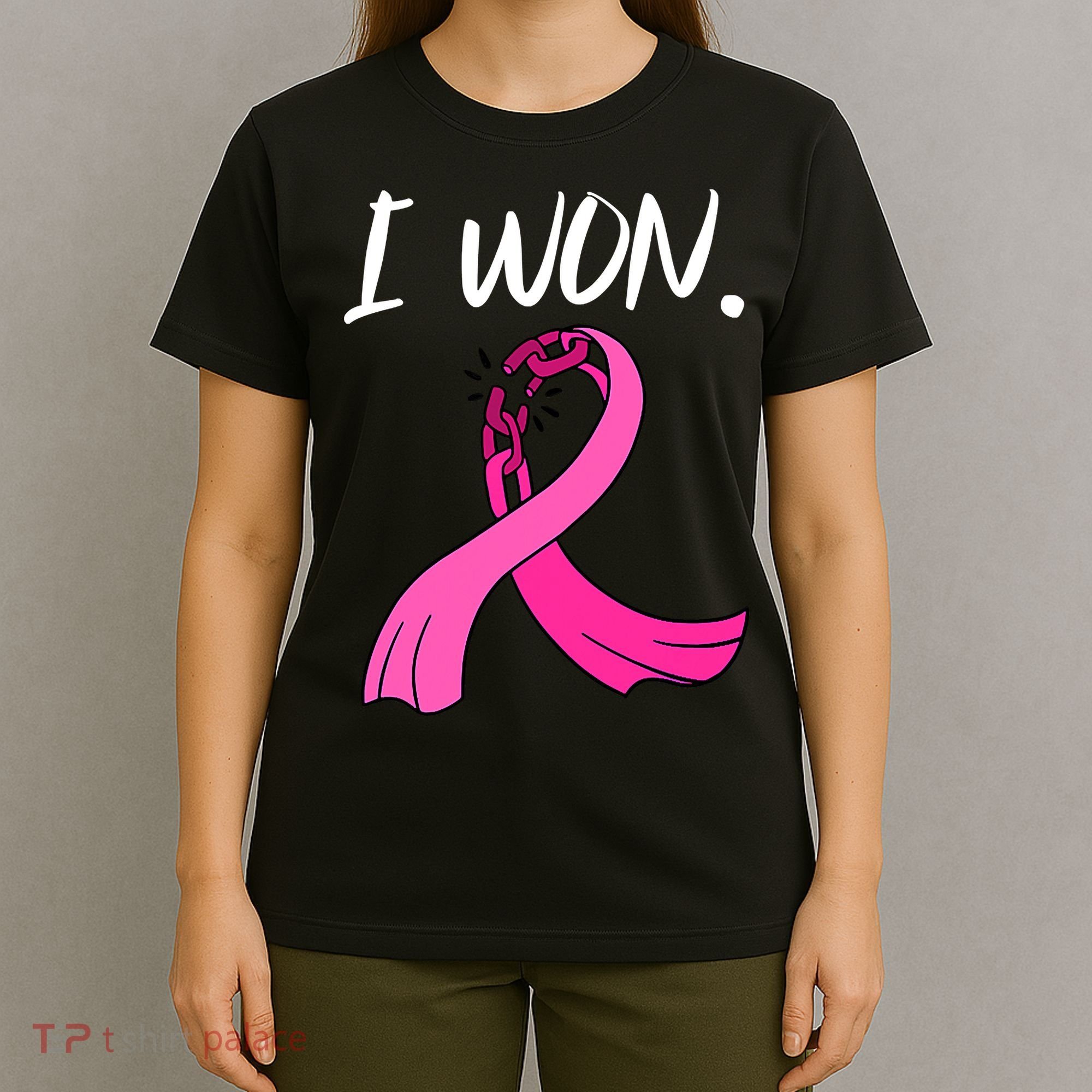 I Won Survivor Breast Cancer Awareness Support Mom Wife T-Shirt
