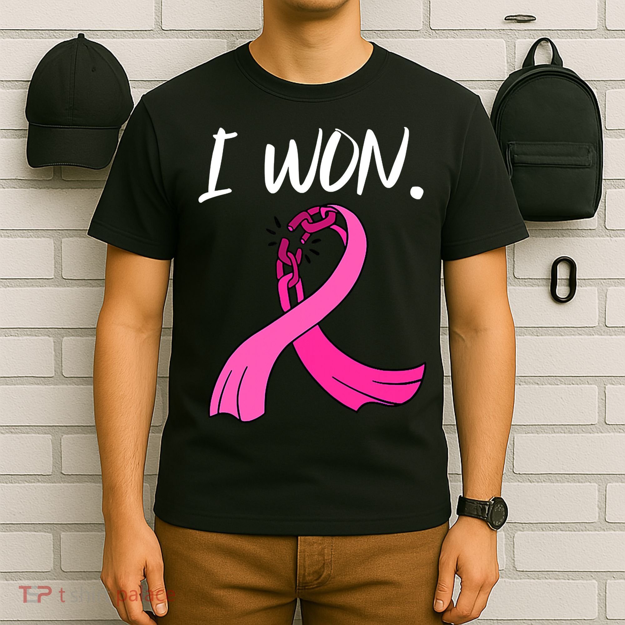 I Won Survivor Breast Cancer Awareness Support Mom Wife T-Shirt