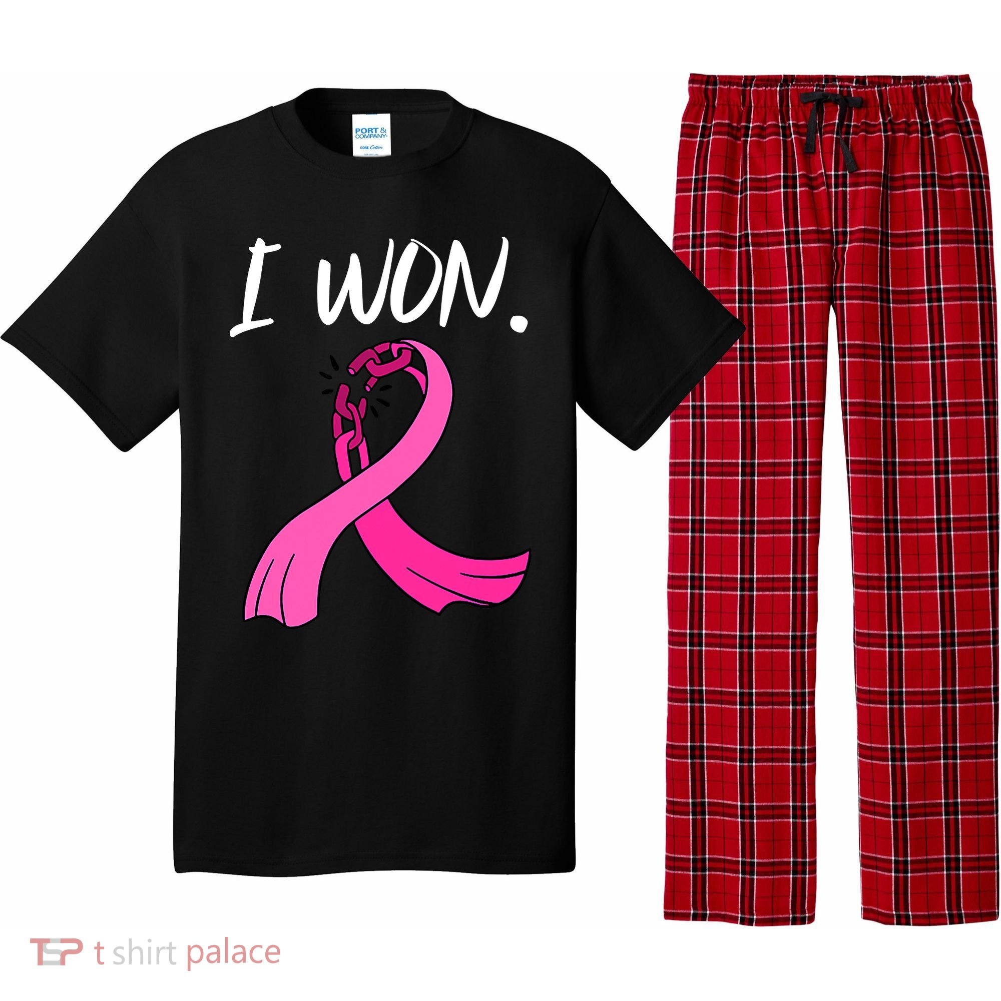 I Won Survivor Breast Cancer Awareness Support Mom Wife Pajama Set