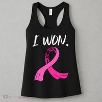 I Won Survivor Breast Cancer Awareness Support Mom Wife Women's Tank Top thumb 3