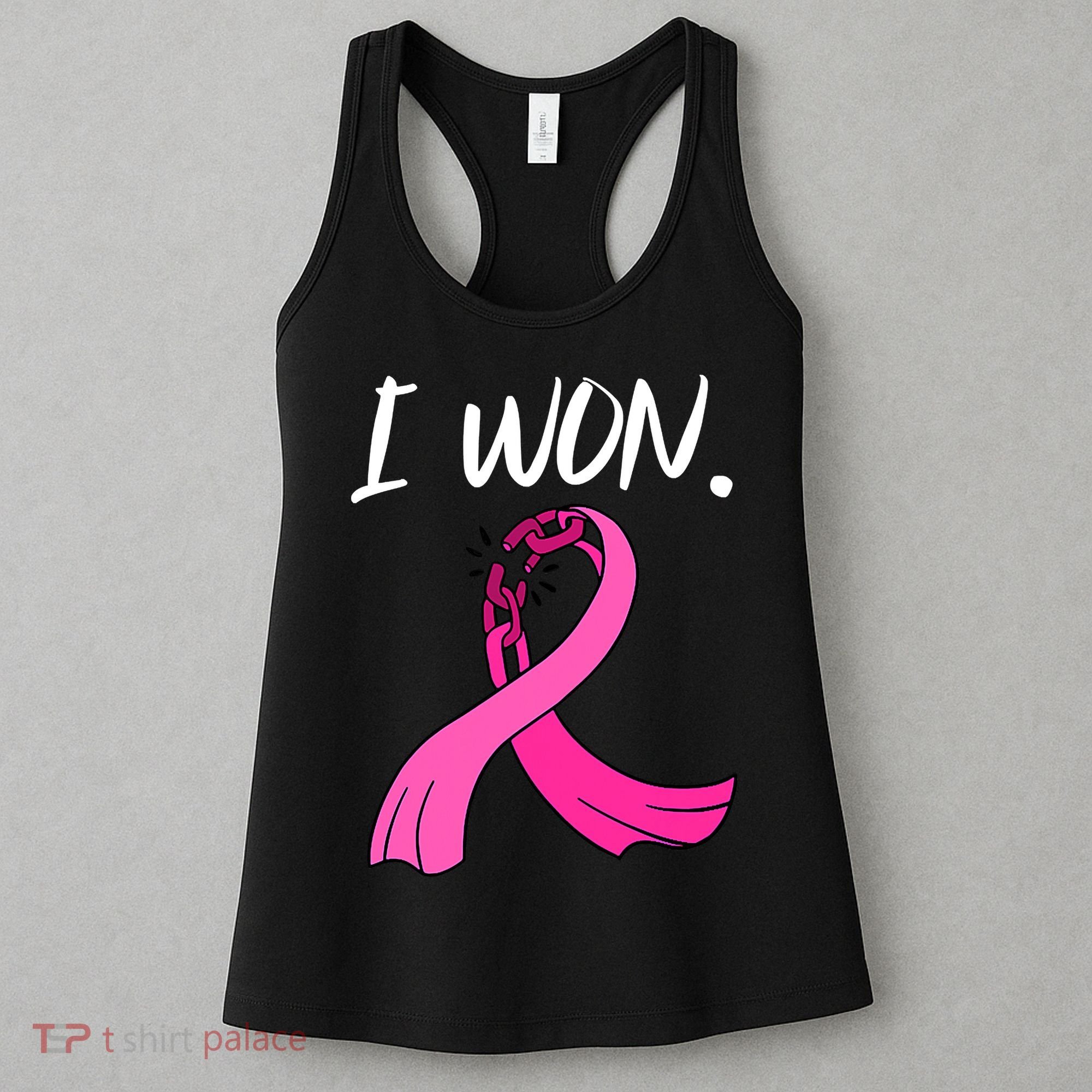I Won Survivor Breast Cancer Awareness Support Mom Wife Women's Tank Top