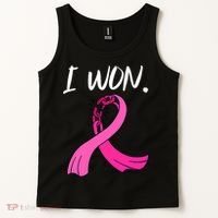 I Won Survivor Breast Cancer Awareness Support Mom Wife Tank Top thumb 2