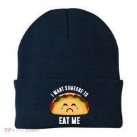 I Want Someone To Eat Me Sad Taco Beanie thumb 0