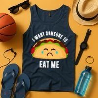 I Want Someone To Eat Me Sad Taco Tank Top thumb 4