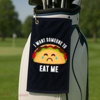 I Want Someone To Eat Me Sad Taco Golf Towel thumb 2