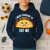 I Want Someone To Eat Me Sad Taco Kids Hoodie thumb 2