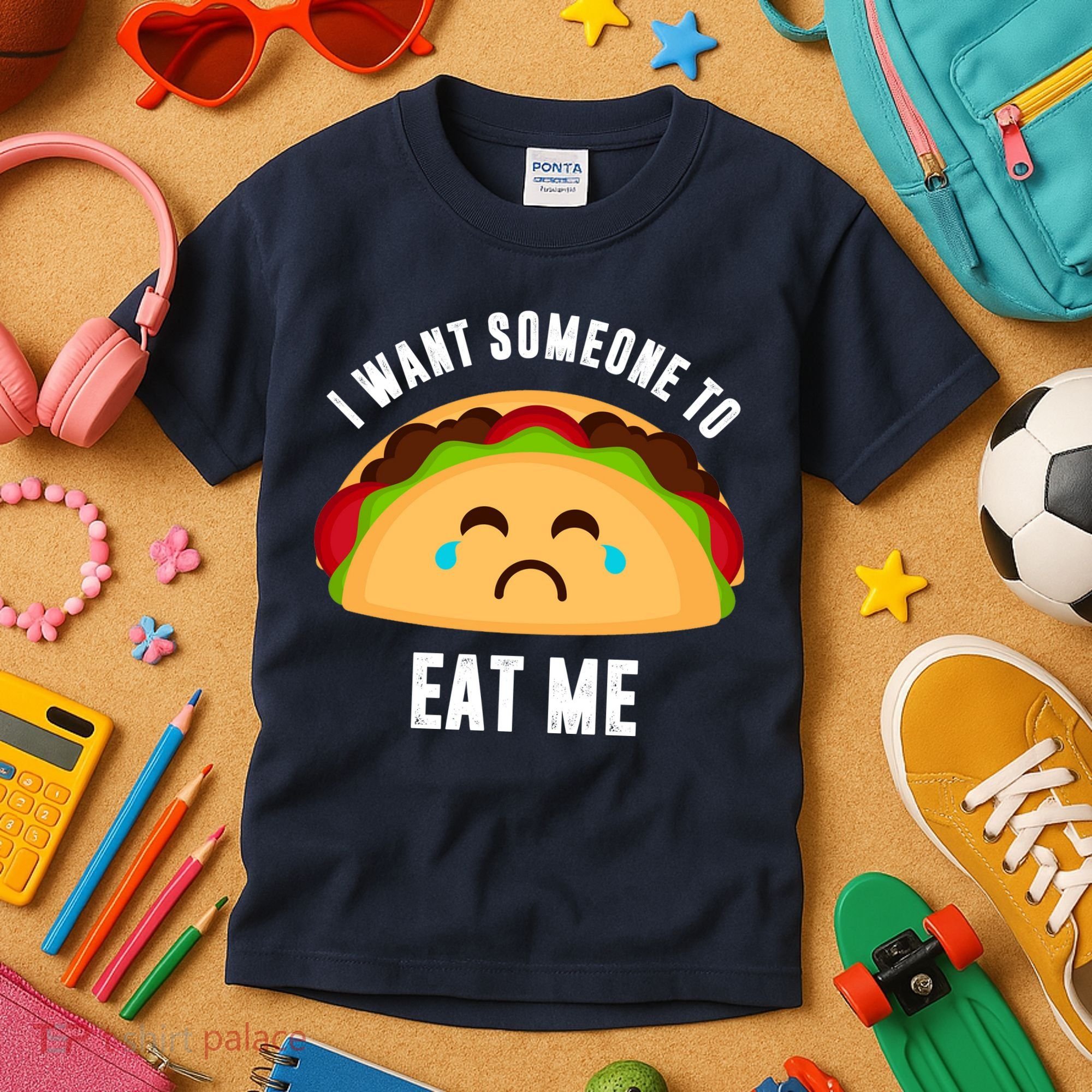 I Want Someone To Eat Me Sad Taco Kids T-Shirt