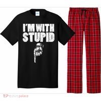 I'm With Stupid Pointing Down Finger Down I'm With Stupid Pajama Set thumb 0