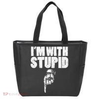 I'm With Stupid Pointing Down Finger Down I'm With Stupid Tote Bag thumb 0