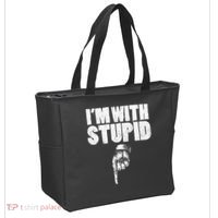 I'm With Stupid Pointing Down Finger Down I'm With Stupid Tote Bag thumb 2