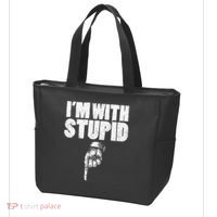 I'm With Stupid Pointing Down Finger Down I'm With Stupid Tote Bag thumb 3
