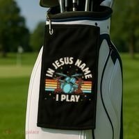 IM With Stupid Funny Matching Couples Humor Golf Towel thumb 2