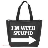 IM With Stupid Arrow Pointing Right Funny IM With Stupid Tote Bag thumb 0